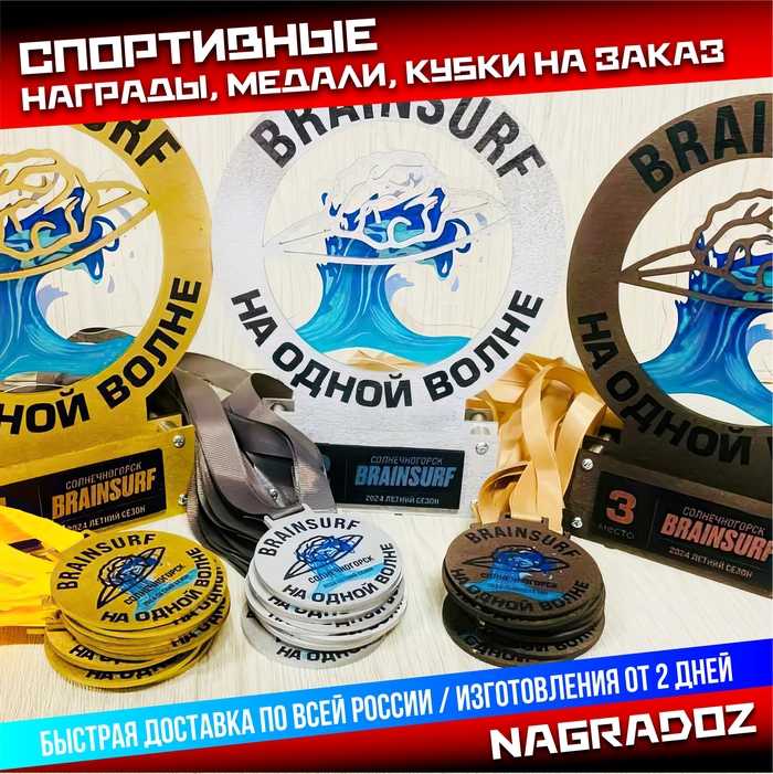 Наградные статуэтки, кубки и медали из акрила и металла