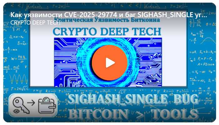Как уязвимости CVE-2025-29774 и баг SIGHASH_SINGLE угрожают мультиподписным кошелькам сети Биткоин с поддельными RawTX: [Часть №1]